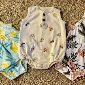 3 Baby One-Pieces, 0–3 Months